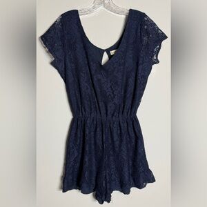 Abercrombie & Fitch Navy Blue Lace Short/Romper Size Medium